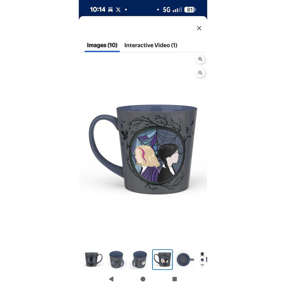 ✨NEW Wednesday Addams Nevermore Academy Coffee Cup Mug with Enid by Zak Designs✨ - Picture 2 of 5